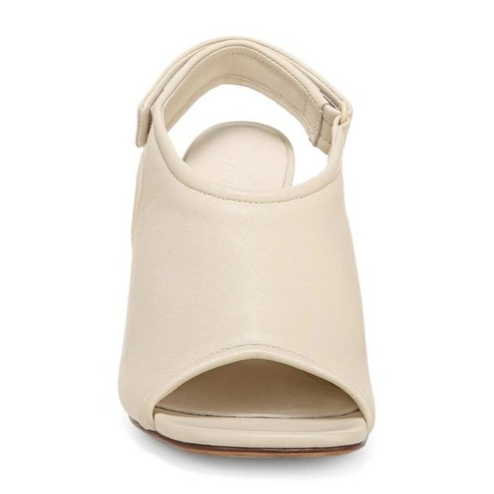 VINCE Quest Padded Square Toe Slingback Sandal Shoe Leather Ivory Off-White 6 - Picture 4 of 14